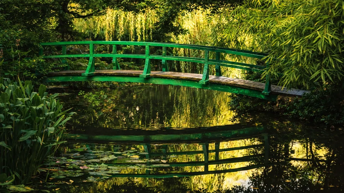 Japanese bridge in Claude Monet's gardens in Giverny