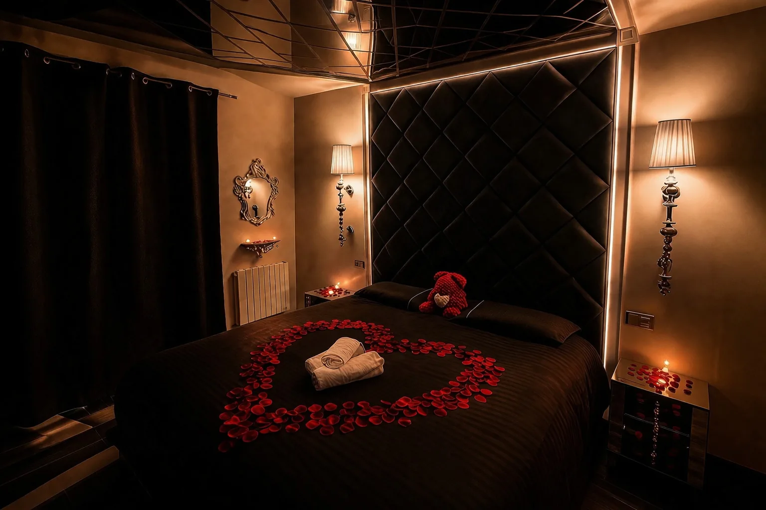 Chambre King Size de La Duchesse 1976 préparée pour une nuit romantique