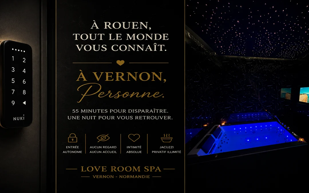 Love Room Spa Vernon - Entrée autonome et jacuzzi privatif à 55 minutes de Rouen